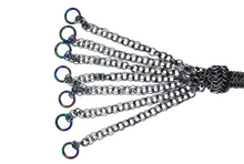 Load image into Gallery viewer, The Dungeon Store - Pendragon Rainbow Ring Chainmail flogger Falls