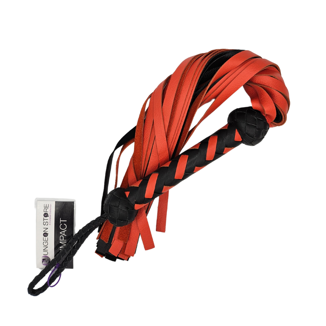 The Dungeon Store, deer tanned floggers, red