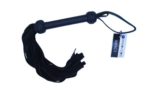 The Dungeon Store - Black Suede Classic Flogger Full View