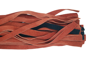 The Dungeon Store - Classic Brown/Black Flogger Falls Close Up 