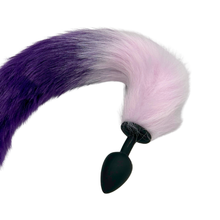 Load image into Gallery viewer, The Dungeon Store - Tailz -2 Tone Faux Fur Tailz – Silicone Plug close up