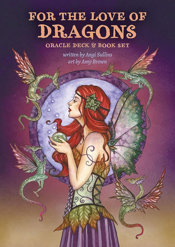 For the Love of Dragons Oracle Deck & Book Set: Artist Amy Brown's Special Collector's Set for Fortune-Telling with 44 Pink Gilt-Edged Cards, Organza