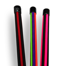 Load image into Gallery viewer, The Dungeon Store - Jester Stick Cane - cover image. Three canes  Red/Black, Rainbow, Black/Hot Pink