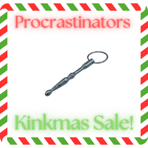 Procrastinators Kinkmas Sale -The Dungeon Store - Penis Plug - Stainless Steel -Long Torpedo with Glans Ring