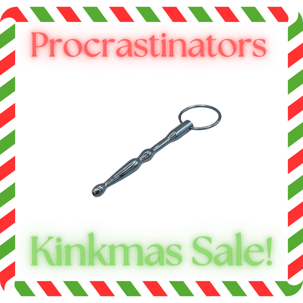 Procrastinators Kinkmas Sale -The Dungeon Store - Penis Plug - Stainless Steel -Long Torpedo with Glans Ring