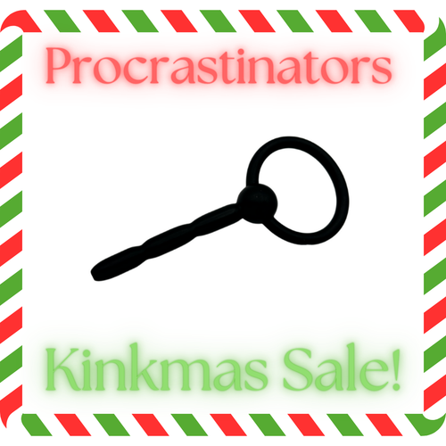 Procrastinators Kinkmas Sale - The Dungeon Store - Ribbed Cum Thru Penis Plug with Glans Ring - Silicone