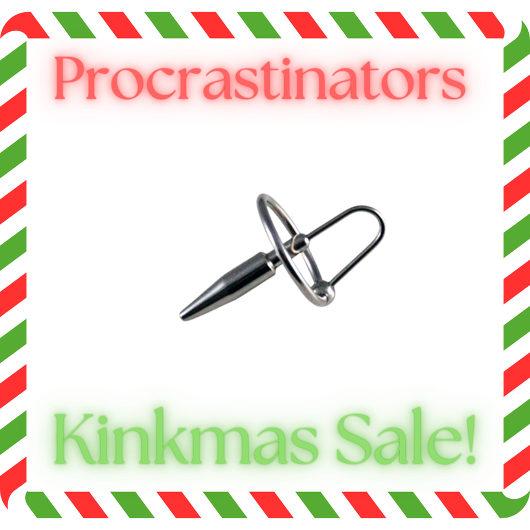 Procrastinators Kinkmas Sale -Dungeon Store Stainless Steel Penis Plug with Glans Ring