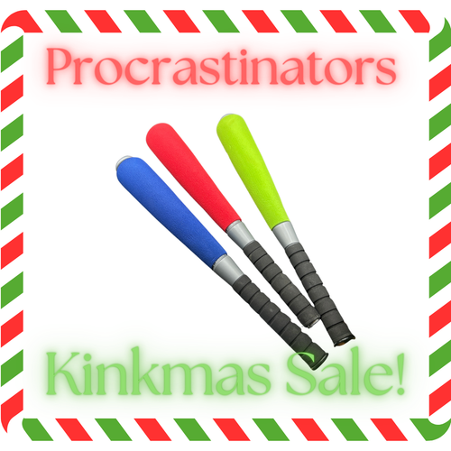 Procrastinators Kinkmas Sale - The Dungeon Store - Enforcer Bats - trio Red, Green, Blue.