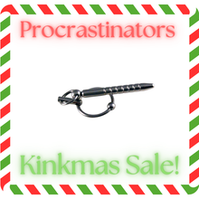 Load image into Gallery viewer, Procrastinators Kinkmas Sale -Dungeon Store Stainless Steel Cum Thru Penis Plug - Torpedo with  Glans Ring
