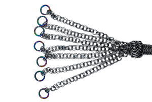 The Dungeon Store - Pendragon Rainbow Ring Chainmail flogger Falls