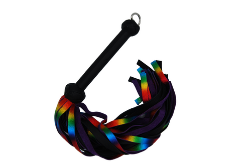 The Dungeon Store - Metallic Rainbow Flogger Full View