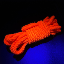 Load image into Gallery viewer, The Dungeon Store - Black Light Conductive Rope - Neon Orange -Blacklight reactive