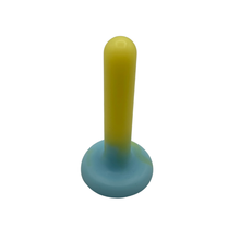 Load image into Gallery viewer, The Dungeon Store - Split Peaches Pastel Blue and yellow Anal Starter - Super Squish. Blue Base and yellow insertable end - 2