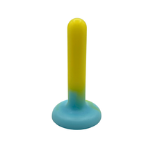 Load image into Gallery viewer, The Dungeon Store - Split Peaches Pastel Blue and yellow Anal Starter - Super Squish. Blue Base and yellow insertable end - 1