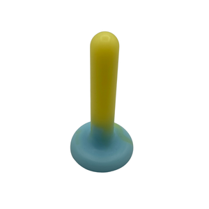 The Dungeon Store - Split Peaches Pastel Blue and yellow Anal Starter - Super Squish. Blue Base and yellow insertable end - 2