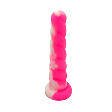 Load image into Gallery viewer, The Dungeon Store - Small Pink Twist Unicorn Horn- Firm 20 - Split Peaches view 1