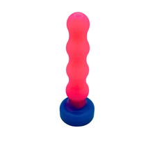 Load image into Gallery viewer, The Dungeon Store - Cotton Candy (neon blue and pink) Anal Ball Starter- Firm 20 - Split Peaches - View 1