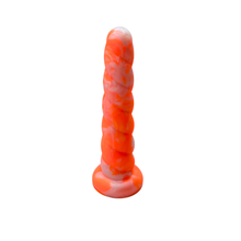 Load image into Gallery viewer, The Dungeon Store - Creamsicle - Small Unicorn Horn - Split Peaches - Neon orange and white