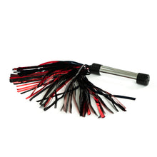 Load image into Gallery viewer, Dungeon Store Violet Wand Mylar Flogger Red and Black