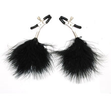 Load image into Gallery viewer, The Dungeon Store Black Adjustable Feather Nipple Clamp 
