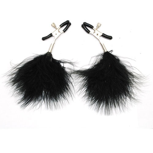 The Dungeon Store Black Adjustable Feather Nipple Clamp 