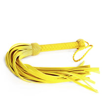 Load image into Gallery viewer, Dungeon Store Leather and Neoprene Yellow Flogger