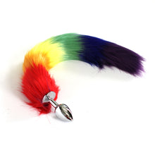 Load image into Gallery viewer, Dungeon Store Pride Faux Fox Tailz with Metal Plug 